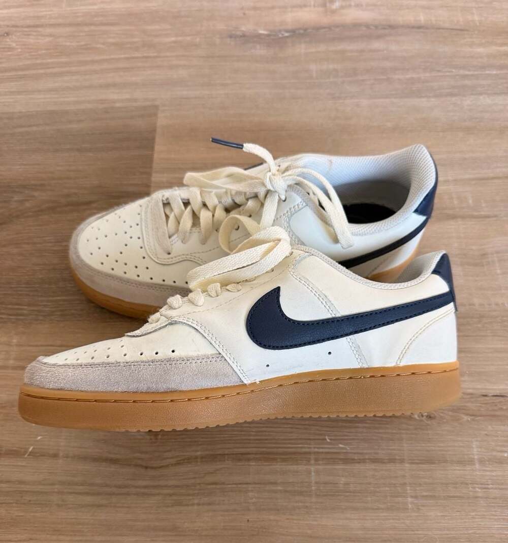 Nike Court Vision Low Size 7.5 Sail Midnight Navy Gum men’s new
